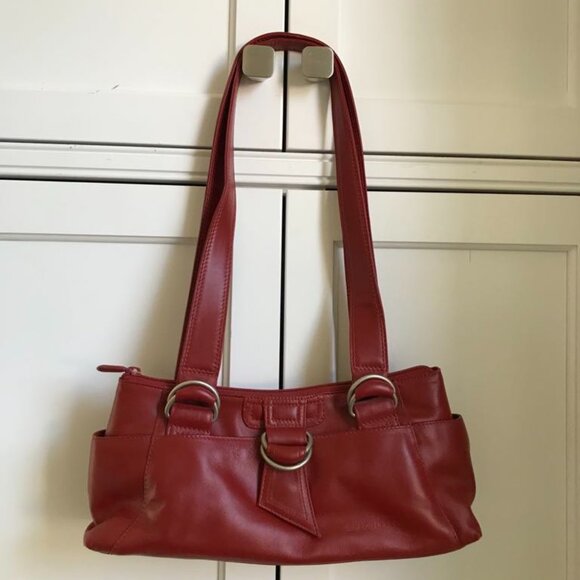Derek Alexander Red Leather Purse Shoulder Hand Bag - Picture 1 of 8